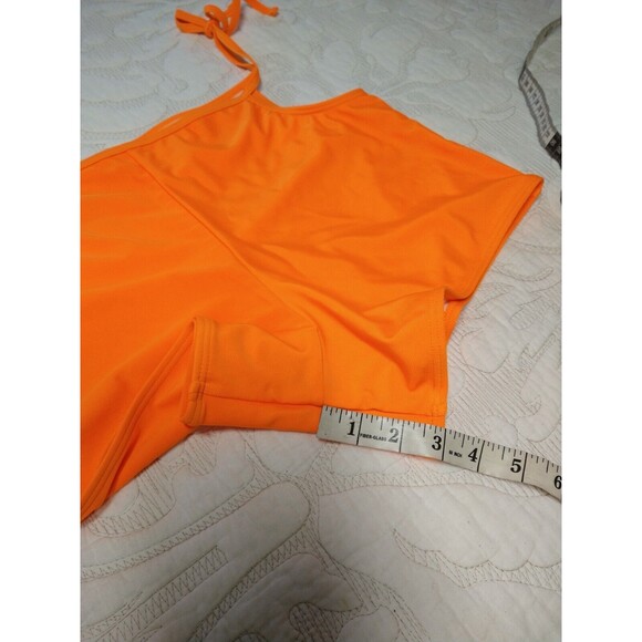 Hot Orange Swimming Shorts Cut Out Tied Up On Waist Swim Shorts XL - Picture 5 of 8